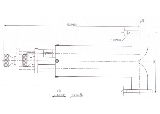 outline drawing of waveguide phase shifter