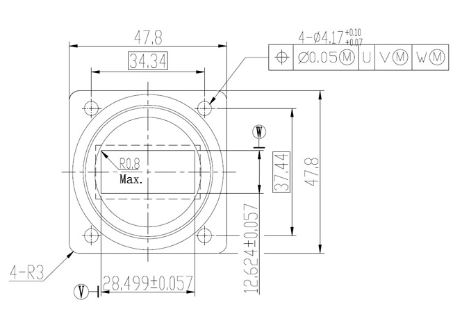 flange drawing of microwave phase shifter